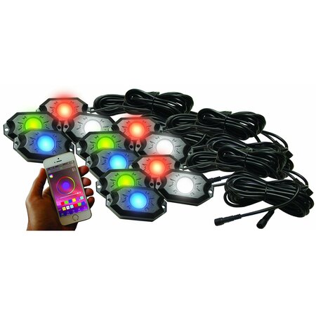 RACESPORT LT LIGHTS UTILITY Pod Strips; Multi-Color; 5 Volt; With Bluetooth App Control; 12 Pieces RS12PRGBW